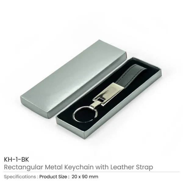 Metal Key Chains with Leather Strap