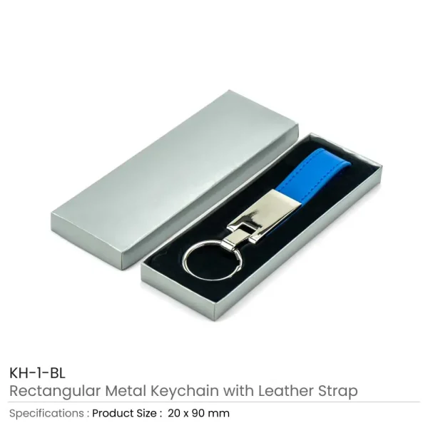 Metal Key Chains with Leather Strap