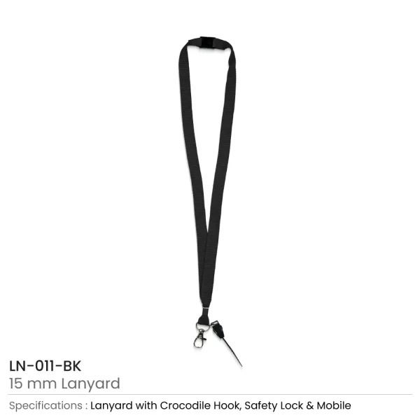 Lanyards with Crocodile Clip, Mobile Holders, and Safety Lock