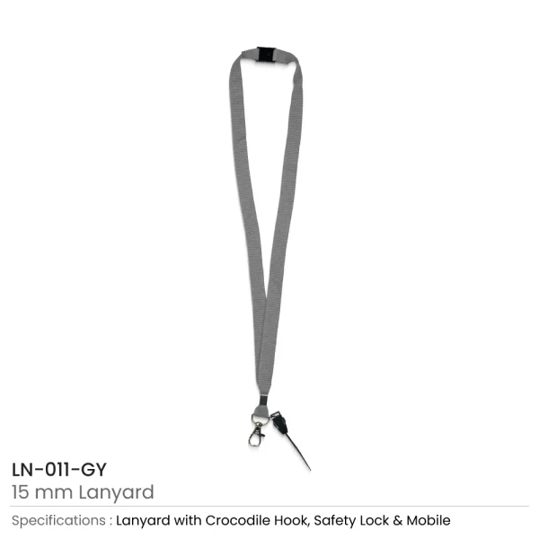 Lanyards with Crocodile Clip, Mobile Holders, and Safety Lock