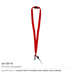 Lanyards with Crocodile Clip, Mobile Holders, and Safety Lock