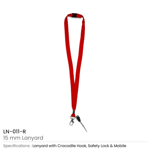 Lanyards with Crocodile Clip, Mobile Holders, and Safety Lock