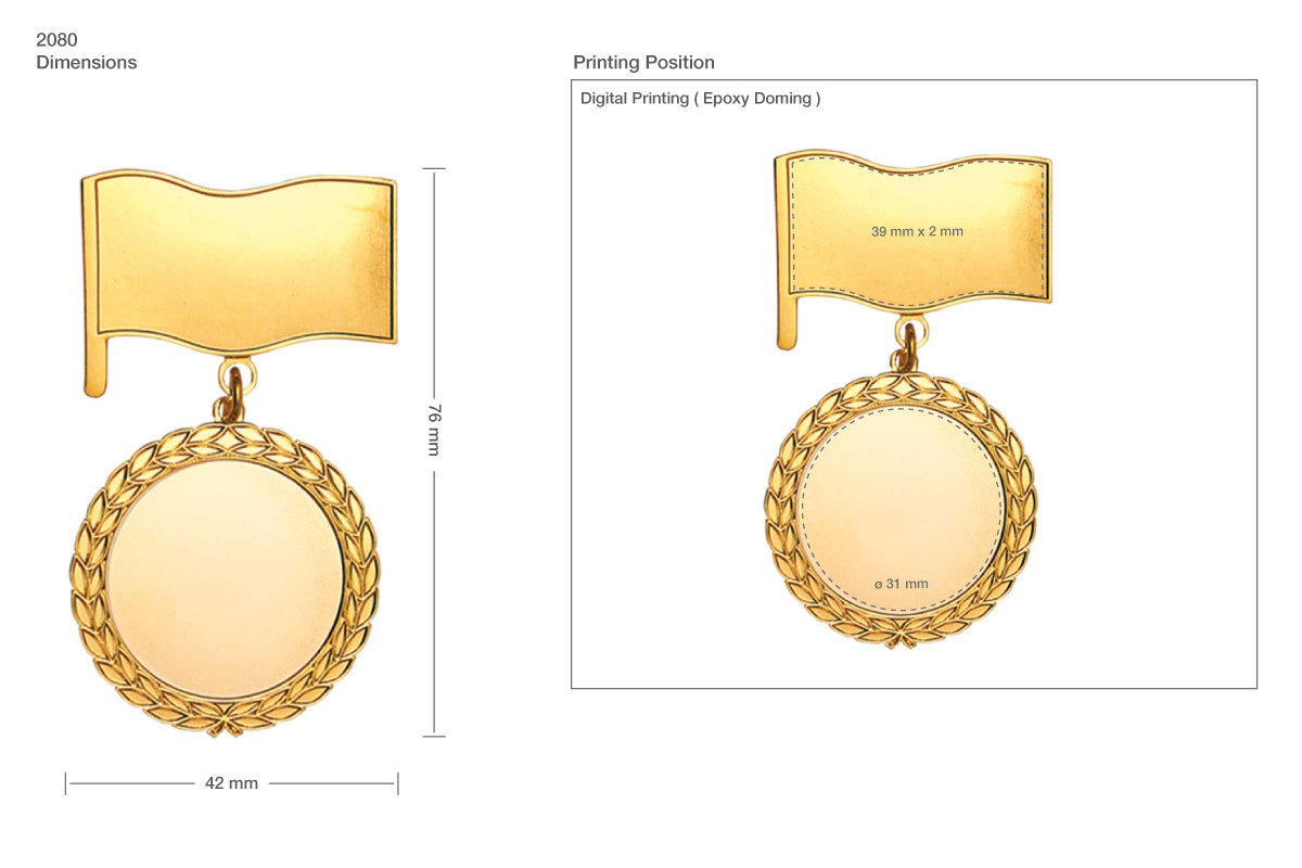 Flag Design Medals Printing Area Details