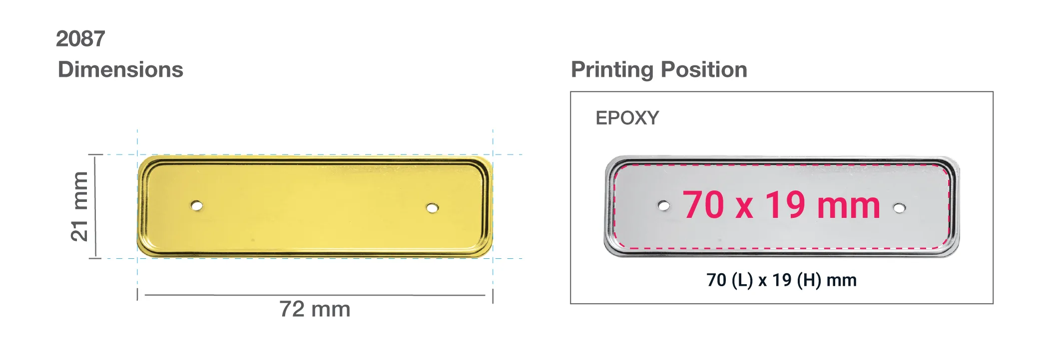 Metal Badge Printing Area Details