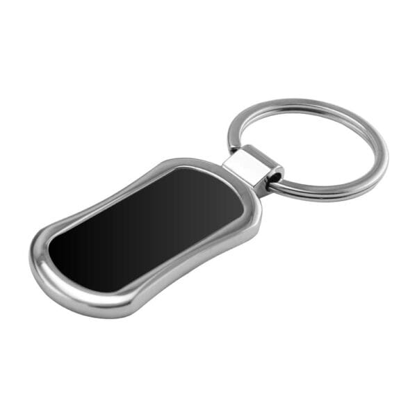 Reactangular Oval Metal Printed Keychain