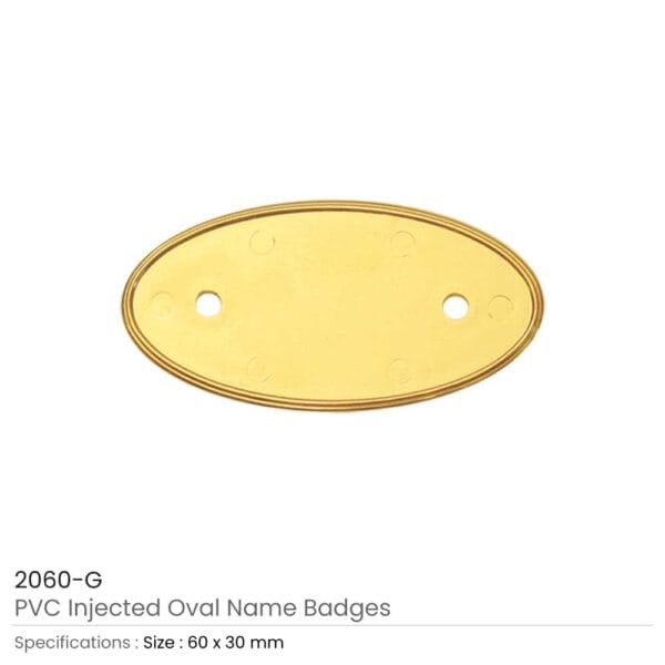 PVC Injected Oval Badges Gold