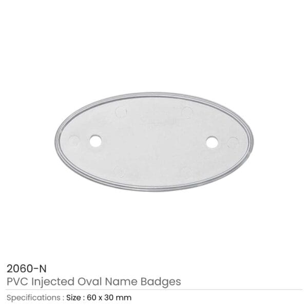 PVC Injected Oval Badges Silver