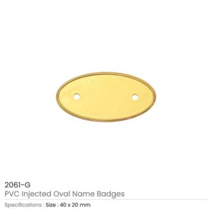 PVC Injected Oval Badges Gold