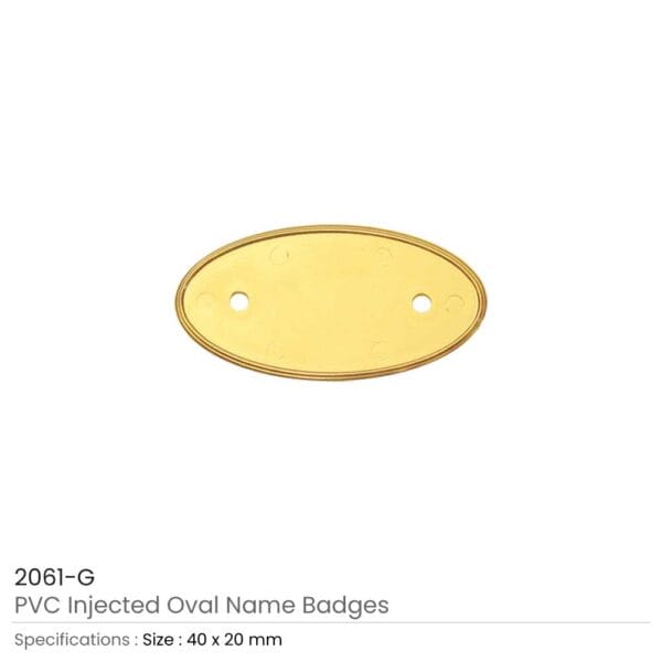 PVC Injected Oval Badges Gold