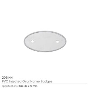 PVC Injected Oval Badges Silver