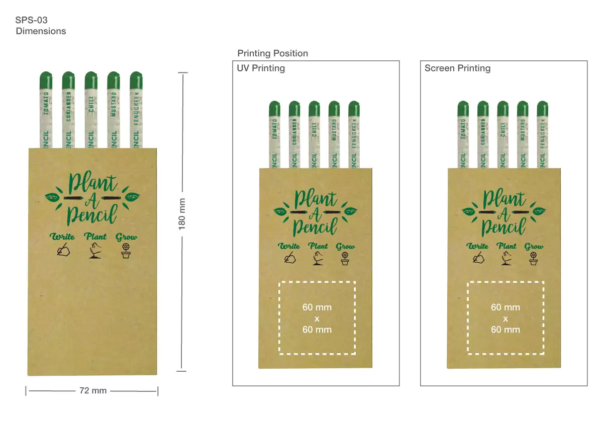 Plantable A Pencils Set Printing Details