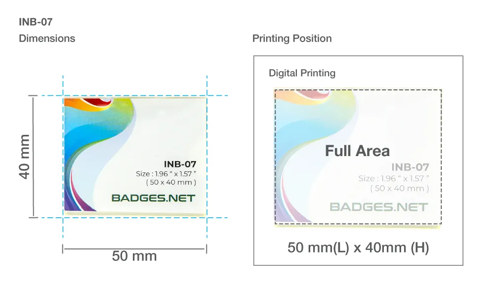Reusable Acrylic Name Badge Printing Details