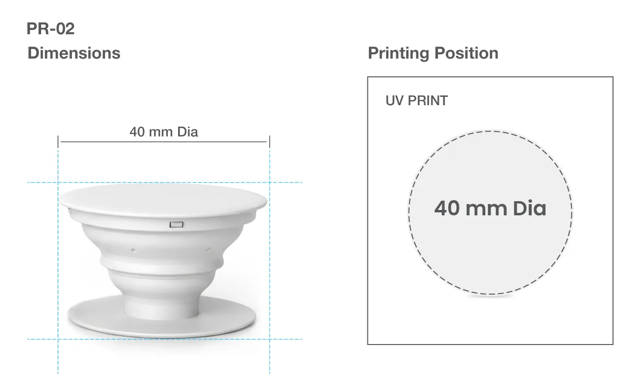 Promotional Mobile Gripper and Stand Printing Details