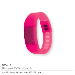 Wristband with Digital Watch Pink