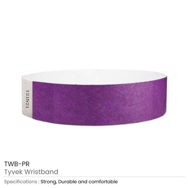 Tyvek Wristbands Purple