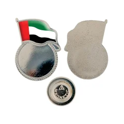 UAE Flag Design Badges with Magnet Silver