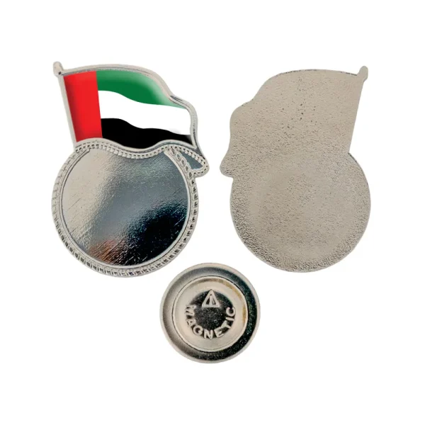 UAE Flag Design Badges with Magnet Silver