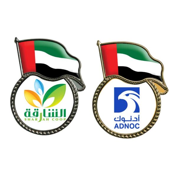 UAE Flag Pin Badges with Logo