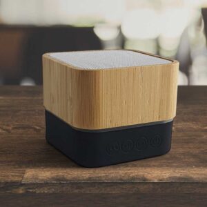 Cube Bamboo Bluetooth Speaker - Image 4