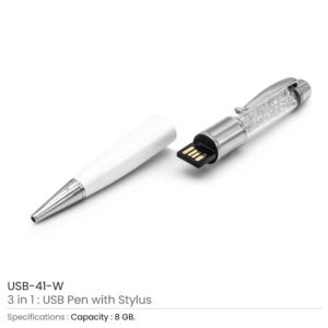 Crystal Pen USB with Stylus - Image 3