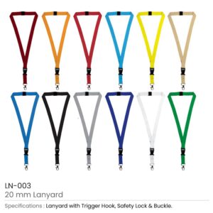 Lanyards with Hook, Safety Lock, and Buckle, 20 mm - Image 4