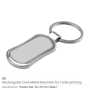 Rectangular Oval Metal Keychains - Image 4