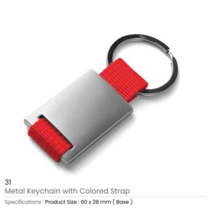 Metal Keychain with Strap - Image 6