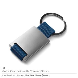 Metal Keychains 33 Blue