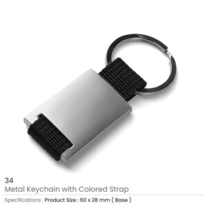 Metal Keychain with Strap - Image 3