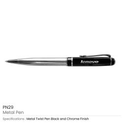 Black and Chrome Metal Pens - Image 3