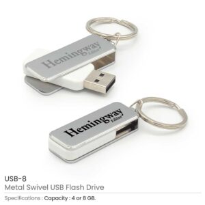 Metal Swivel USB with Key Holder - Image 3