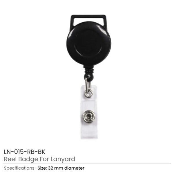 100 x White Badge Reel with Clear Vinyl Strap & Swivel Spring Clip