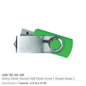 Shiny Silver Swivel USB Flash Drives - Image 14