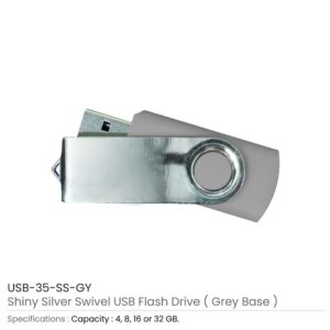 Shiny Silver Swivel USB Flash Drives - Image 13