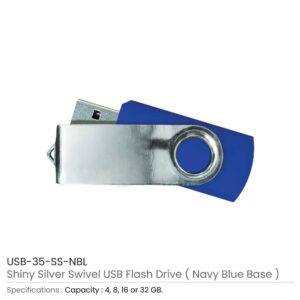 Shiny Silver Swivel USB Flash Drives - Image 11