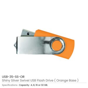 Shiny Silver Swivel USB Flash Drives - Image 10