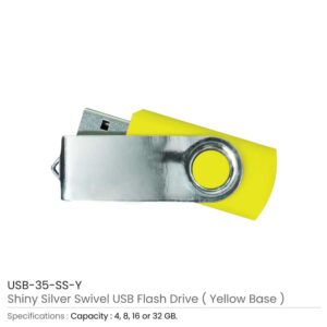 Shiny Silver Swivel USB Flash Drives - Image 4