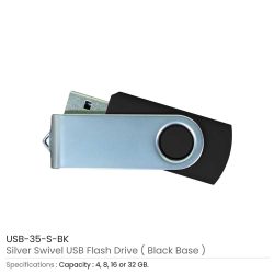Silver Swivel USB Flash Drives - Image 15