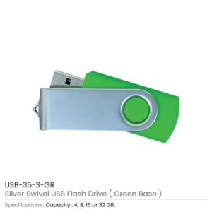 Silver Swivel USB Flash Drives - Image 13