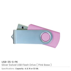 Silver Swivel USB Flash Drives - Image 9