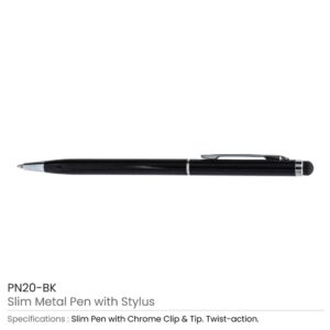 Slim Metal Pens with Stylus - Image 9