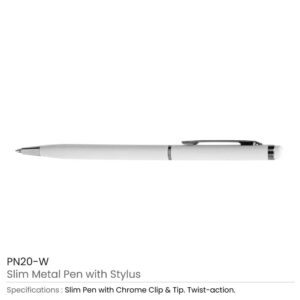 Slim Metal Pens with Stylus - Image 4