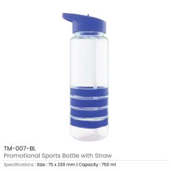 Water Bottle with Straw - Image 5