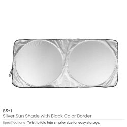 Silver Nylon Car Sunshades Custom Promotional Item - Image 3