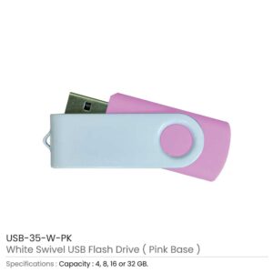 White Swivel USB Flash Drives - Image 9