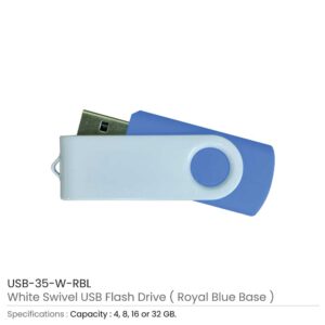 White Swivel USB Flash Drives - Image 6