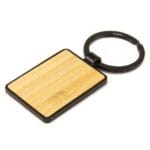 Metal Keychain with Bamboo