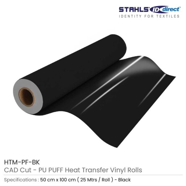3D-Puff Heat Transfer Vinyl Black