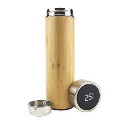 Bamboo Flask with Temperature Display - Image 5