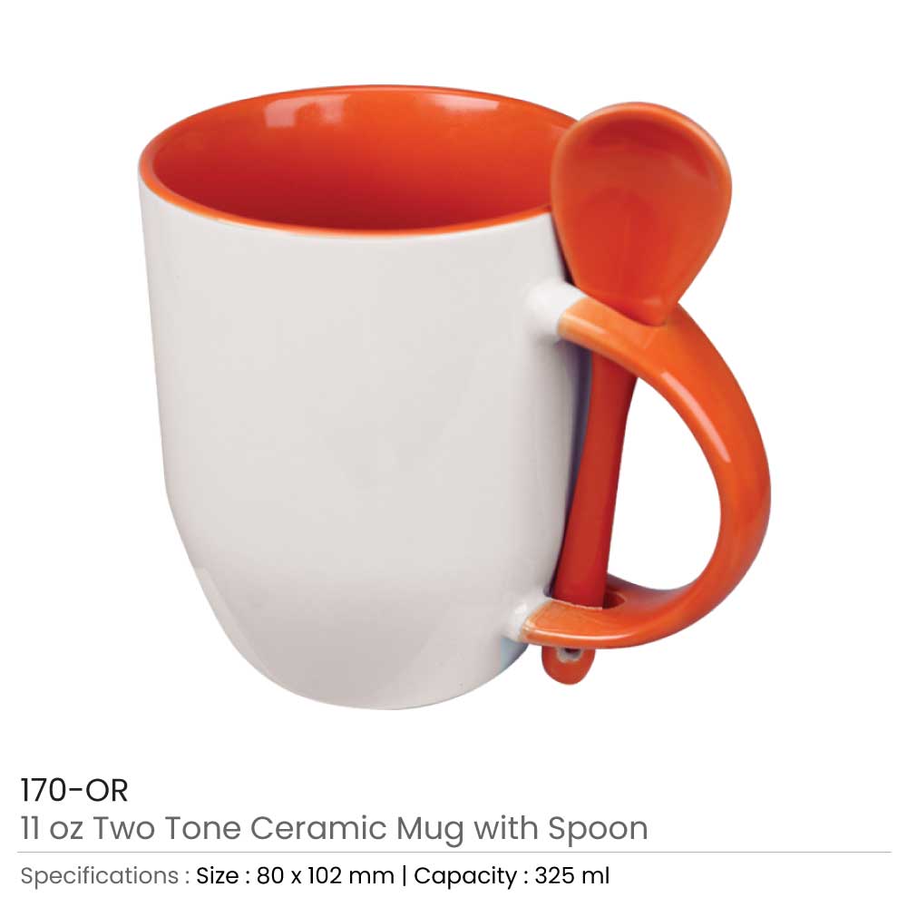 Custom Ceramic Mug with Spoon Magic Trading Company MTC